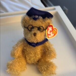 Ty Stuffed Bear with Blue Hat and Glasses